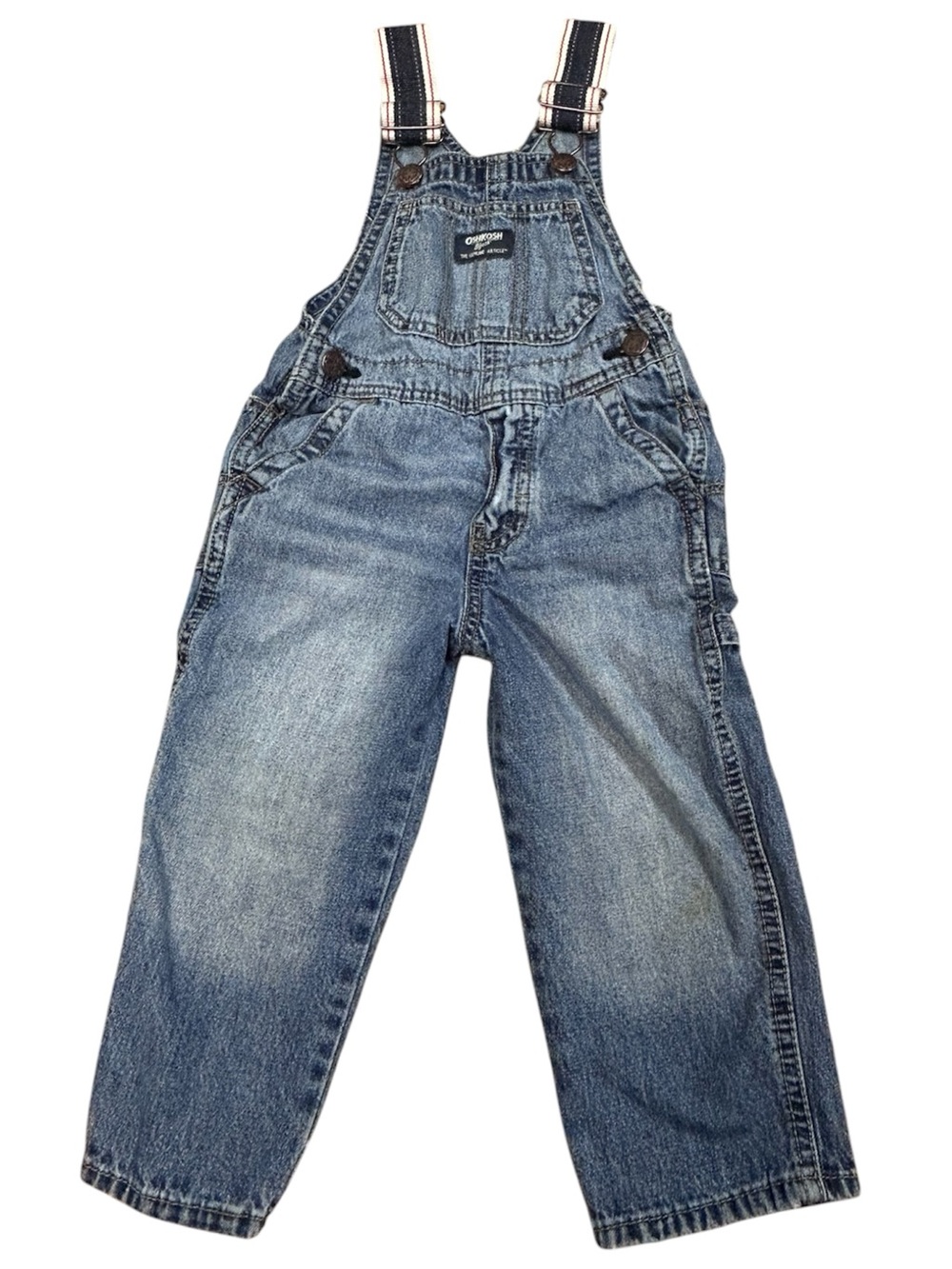 Vintage OshKosh B'gosh Denim Overalls Toddler Size 2T Classic Blue Jean Bibs